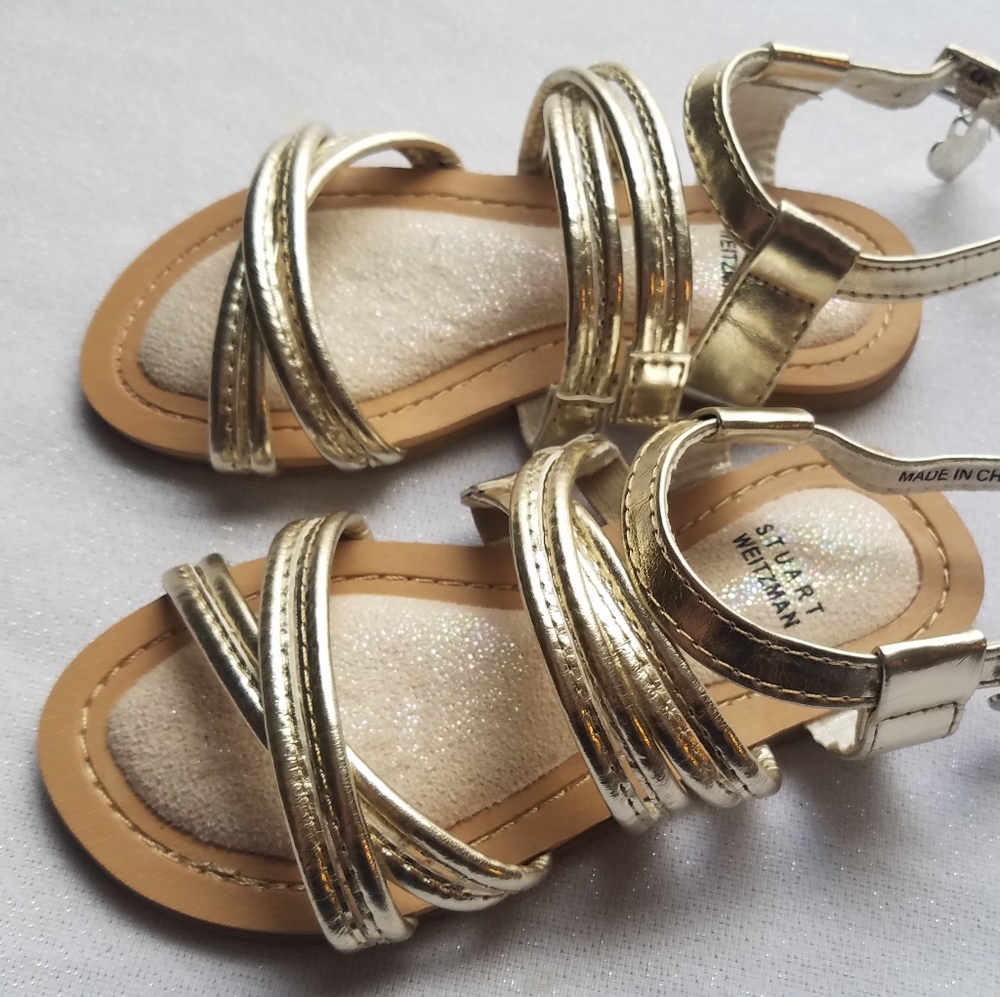 Gold STUART WEITZMAN toddler GIRLS shoes 9 NEW!
